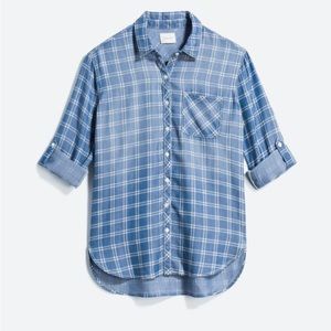 Women’s ID:23 Austen One Pocket Chambray Top Size Small